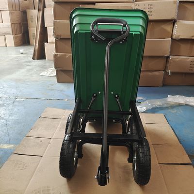 Xe tải tự đổ làm vườn một tay cầm 10 inch 350-4 Bánh xe lốp khí nén Dung tích 75L Xe đẩy làm vườn