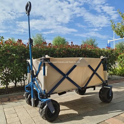 Thang kéo dài bãi biển xe tải gấp Camper bánh xe PU khung thép nặng bánh xe rộng