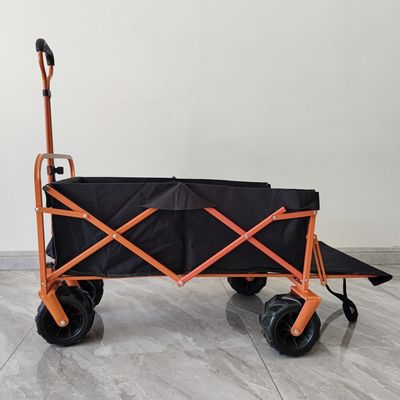 Mở phía sau Xe mua sắm gấp Xe xe tải bãi biển Cắm trại Xe gấp bánh xe PU