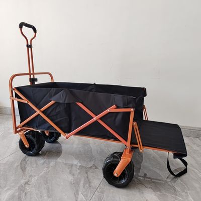 Mở phía sau Xe mua sắm gấp Xe xe tải bãi biển Cắm trại Xe gấp bánh xe PU