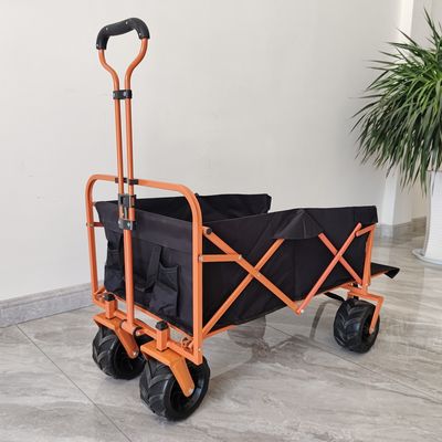 Mở phía sau Xe mua sắm gấp Xe xe tải bãi biển Cắm trại Xe gấp bánh xe PU