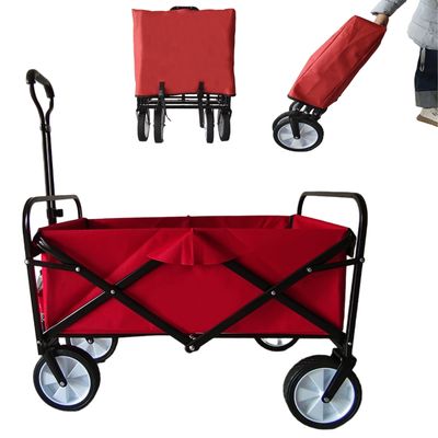 Cỗ xe gấp ngoài trời PVC bánh xe hẹp bánh kéo tay