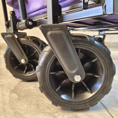 Trại ngoài trời xe tải gấp Canopy trên đỉnh điều chỉnh tay cầm bánh xe rộng màu tím
