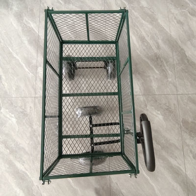 Thang giỏ lưới vườn có thể gập lại, Spokes kim loại, Bốn bánh xe bơm bơm