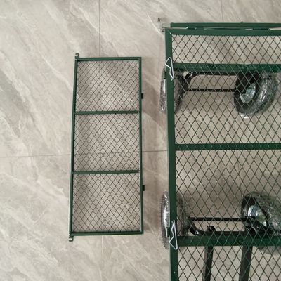 Thang giỏ lưới vườn có thể gập lại, Spokes kim loại, Bốn bánh xe bơm bơm